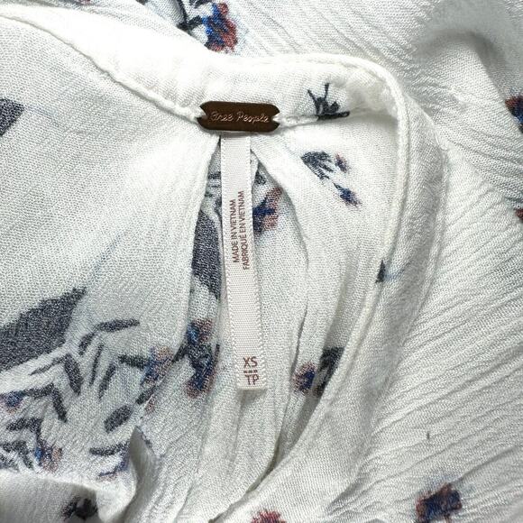 FREE PEOPLE X-Small Tree Swing Mini Tunic DRESS ShirtFloral Sleeveless Boho - Picture 5 of 5